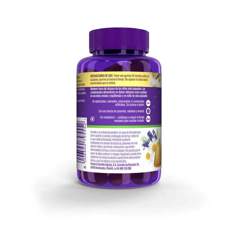 ZzzQuil NATURA gummies Plátano y Mango de Melatonina 1mg y Valeriana 60 unidades,